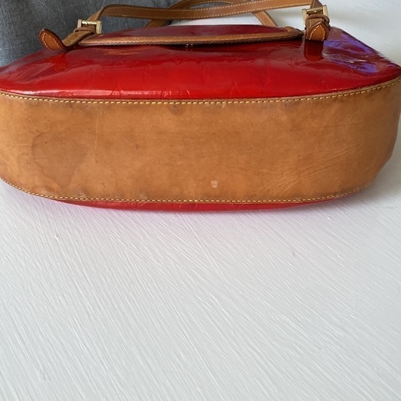 Louis Vuitton Red Leather Monogram Biscayne Bay Vernis GM Stunning Beauty - Picture 12 of 16